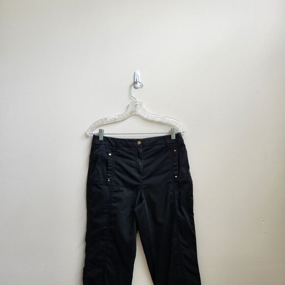 Chico's Pants Womens Size 0 Black Ankle Roll Tab Hem Pockets Stretch Casual - Picture 2 of 16